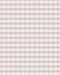 Gingham Pale Amethyst Purple Wallpaper Sample