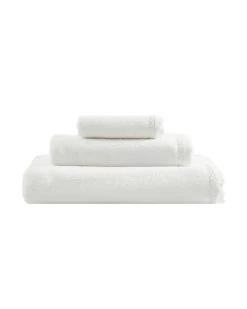Juliette Lace Hem White 3 Piece Towel Set