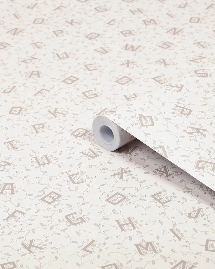 Alphabet Dove Grey Wallpaper Sample - Image 3