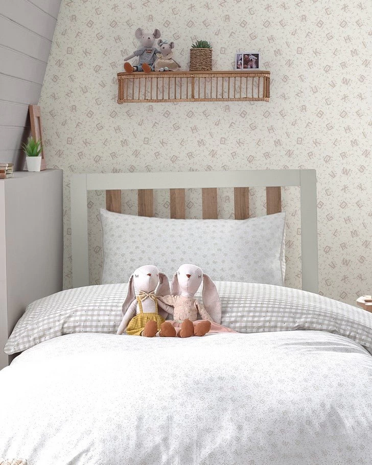 Alphabet Dove Grey Wallpaper Sample - Image 2