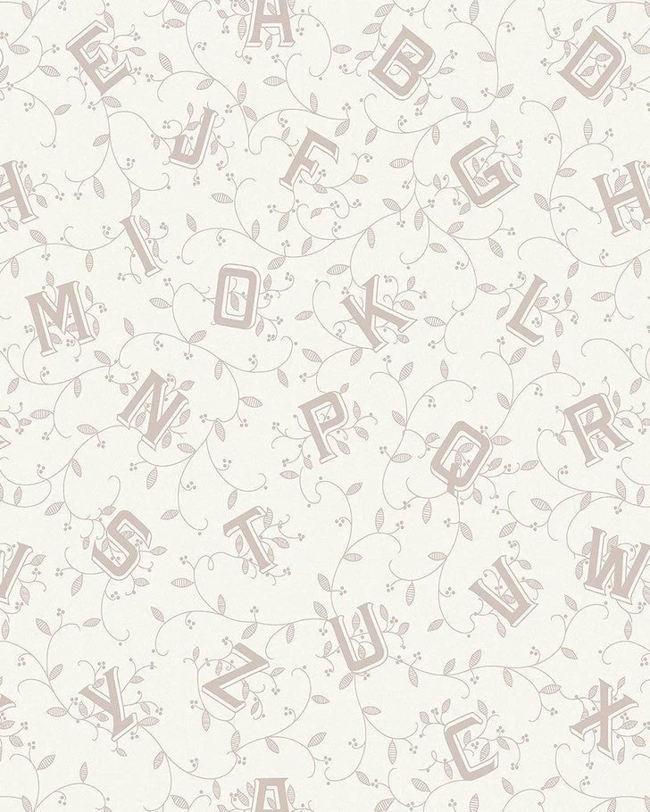 Alphabet Dove Grey Wallpaper Sample