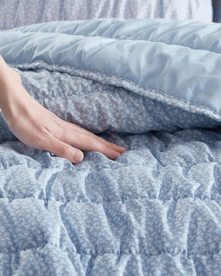 Amalia Microfiber Blue Quilt Set - Image 4