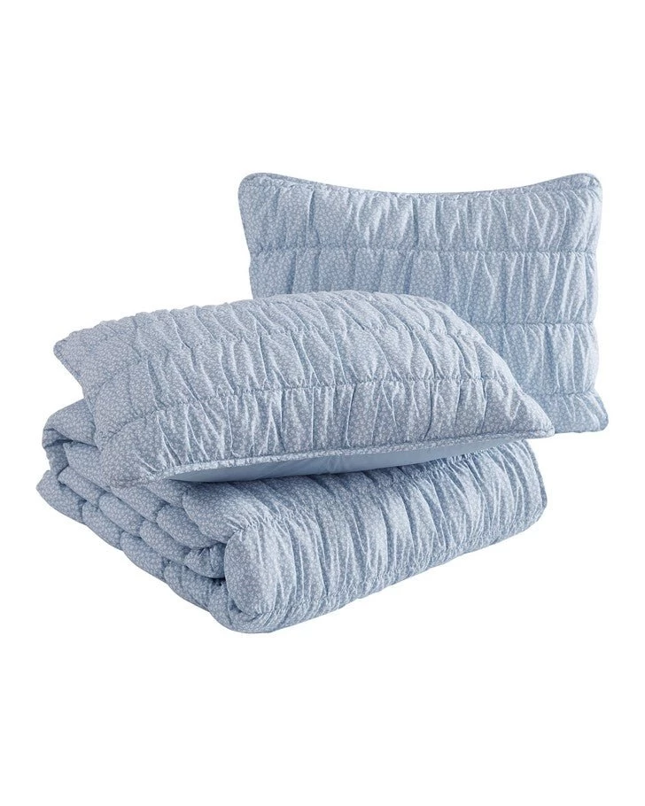Amalia Microfiber Blue Quilt Set - Image 5