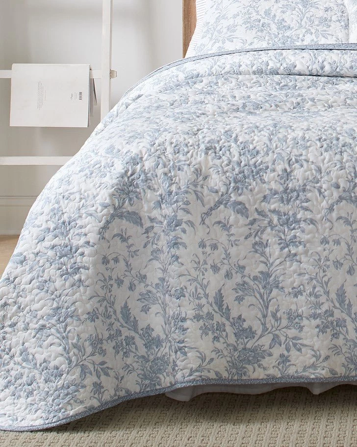 Amberley Soft Blue Reversible Quilt Bonus Set - Image 7