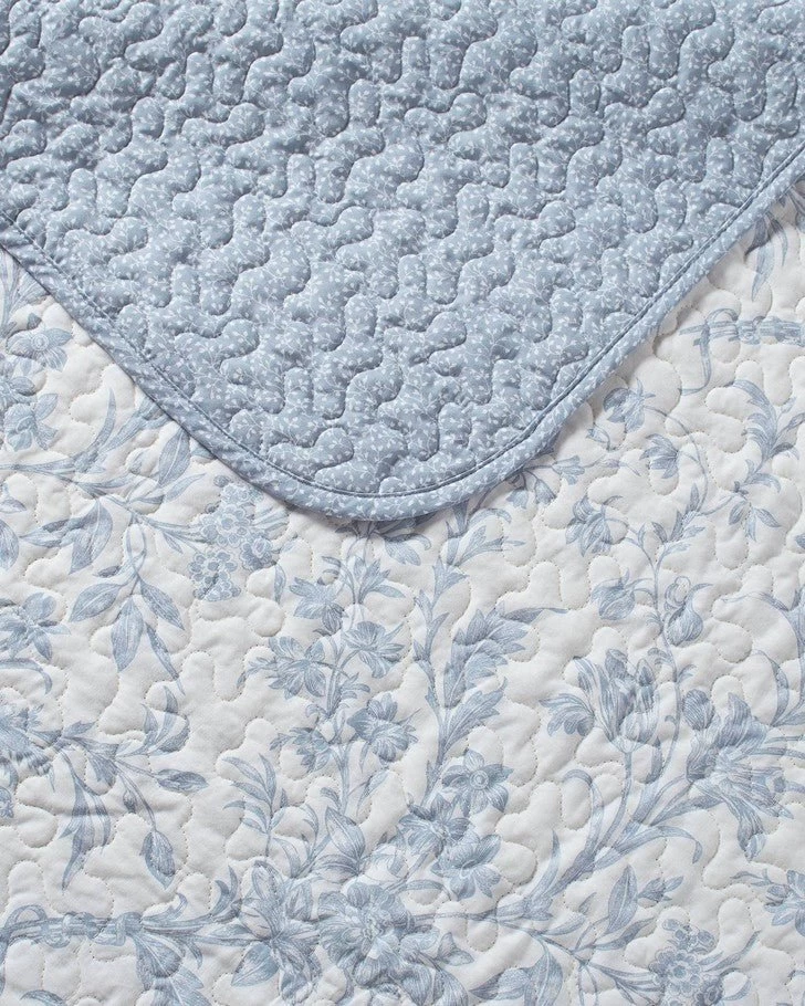 Amberley Soft Blue Reversible Quilt Bonus Set - Image 5