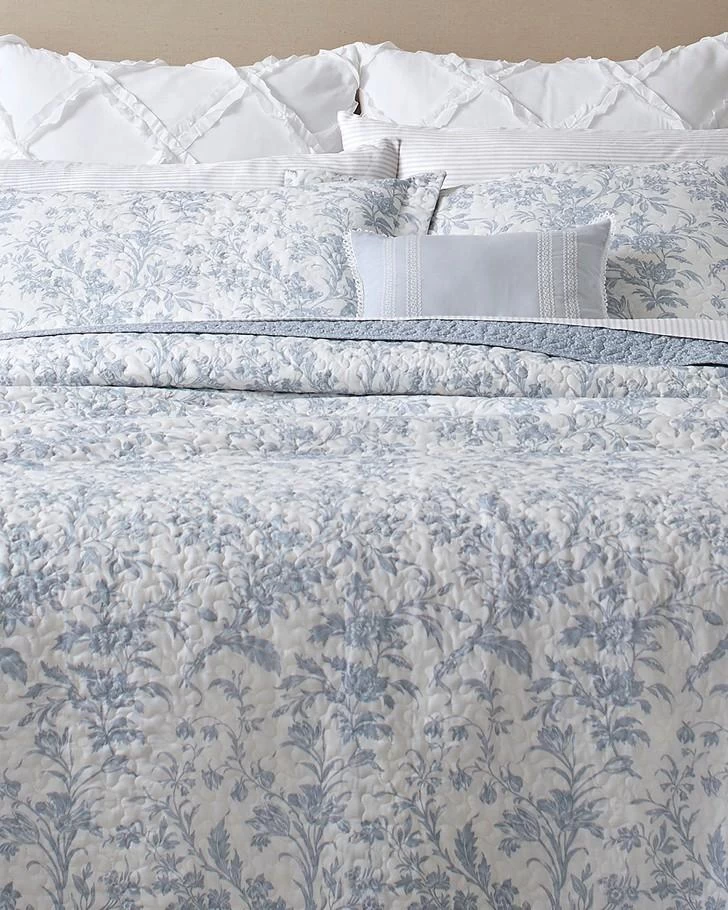 Amberley Soft Blue Quilt Set - Image 4