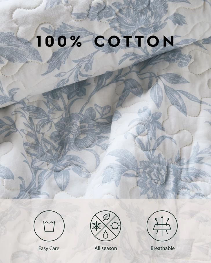 Amberley Soft Blue Quilt Set - Image 12