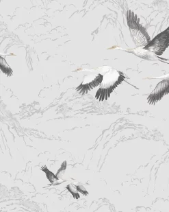 Animalia Silver Wallpaper Sample