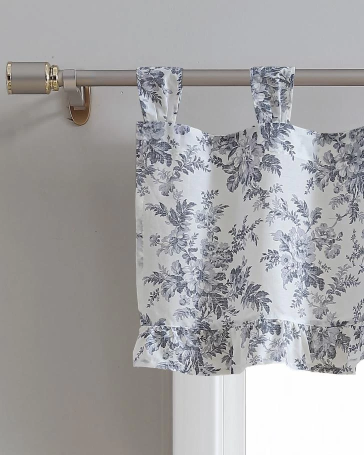 Annalise Floral Grey Tab Top Valance - Image 2