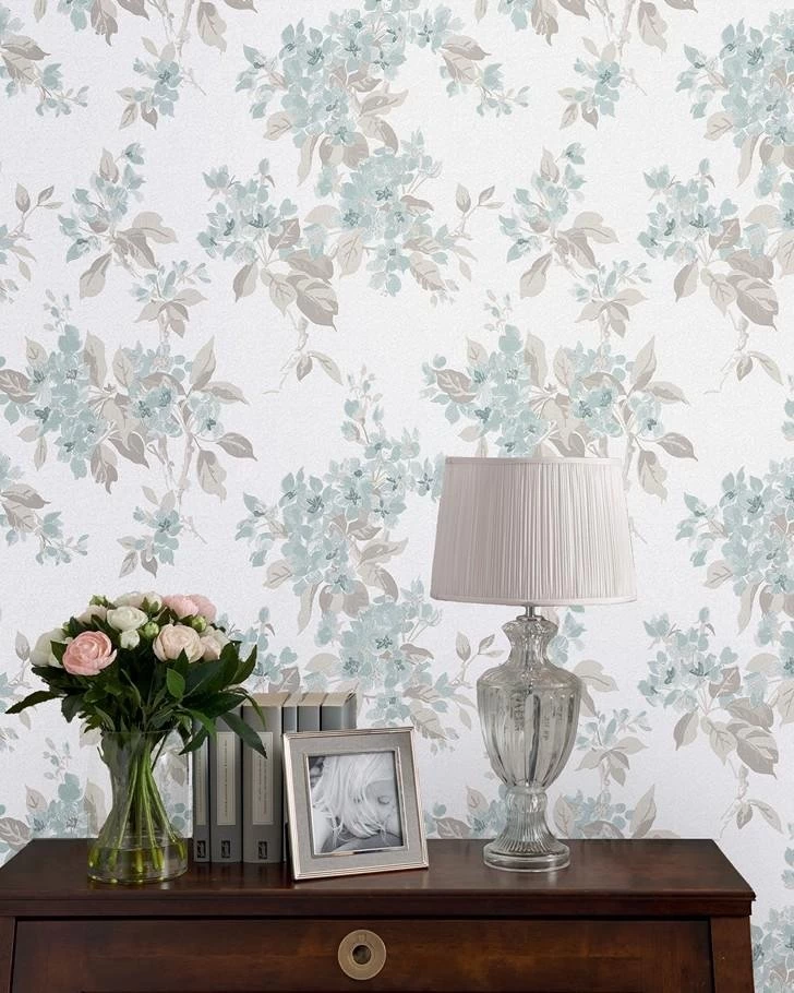 Apple Blossom Duck Egg Wallpaper - Image 3