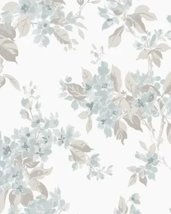 Apple Blossom Duck Egg Wallpaper