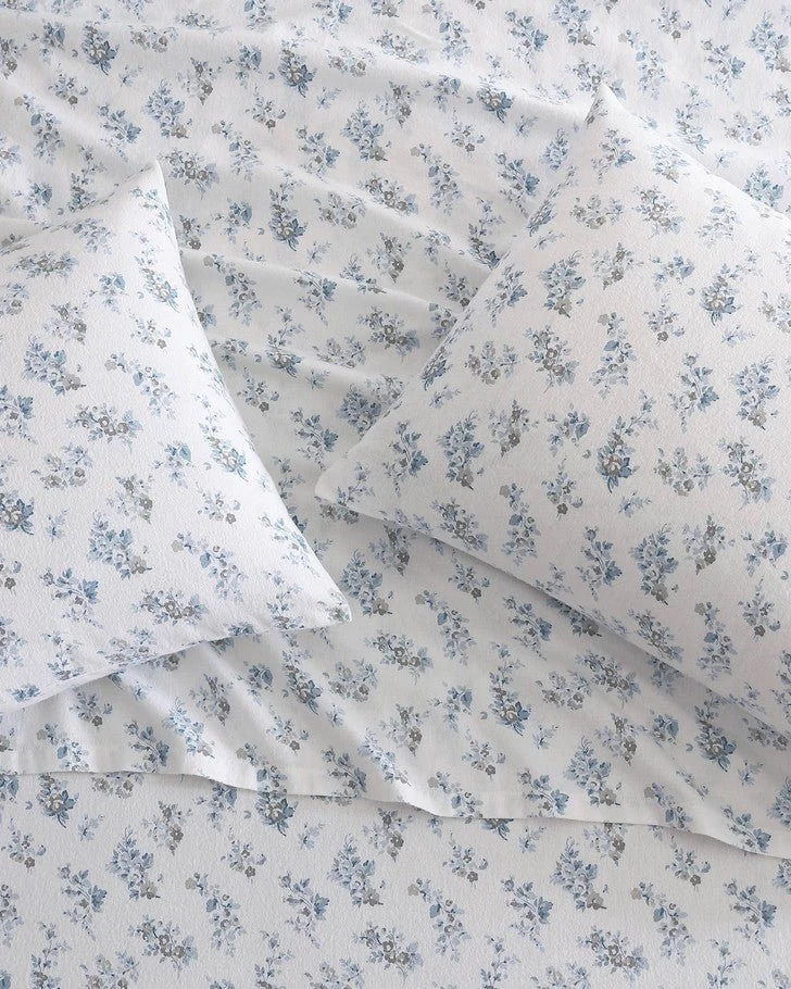 Audrey Grey Cotton Flannel Sheet Set - Image 3