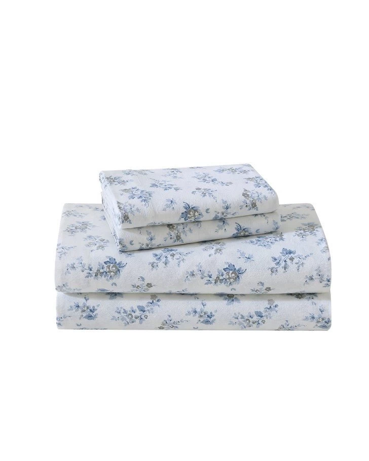 Audrey Grey Cotton Flannel Sheet Set