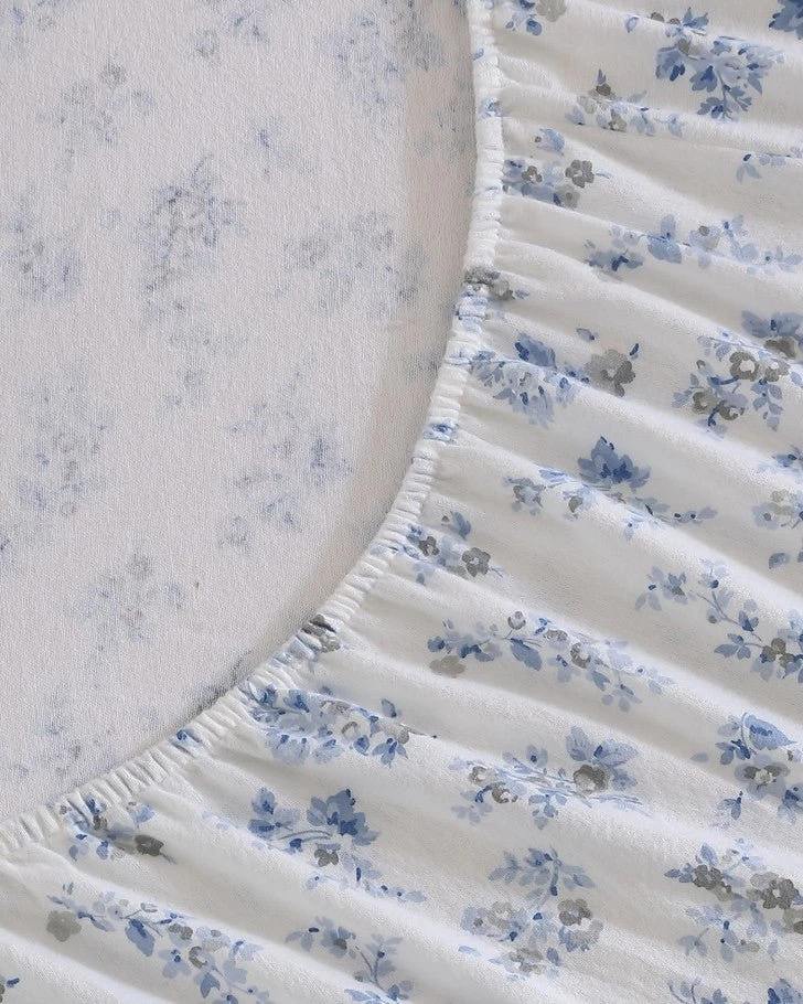 Audrey Grey Cotton Flannel Sheet Set - Image 6