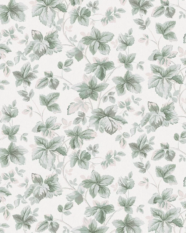 Autumn Leaves Sage Green Wallpaper