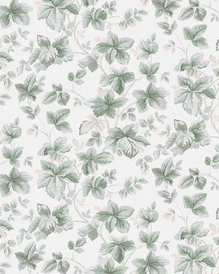 Autumn Leaves Sage Green Wallpaper Sample