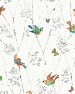 Aviary Natural Wallpaper Sample