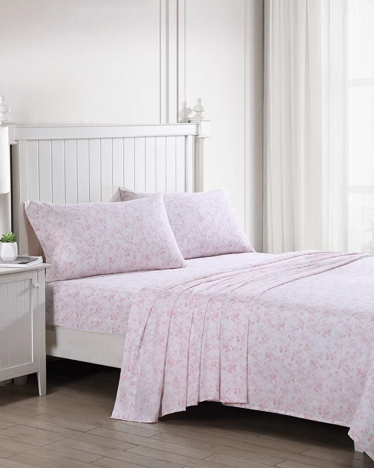 Bella Pink Cotton Sateen Sheet Set - Image 2