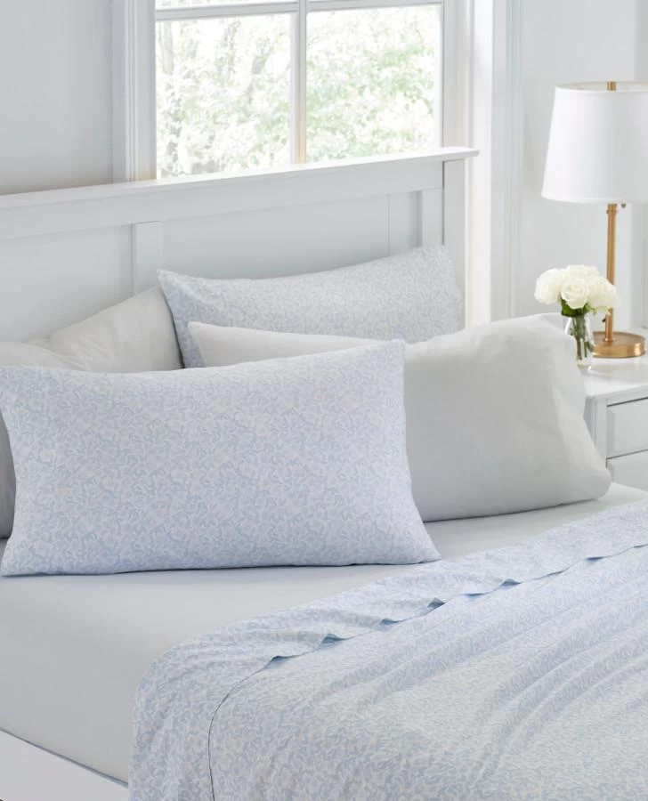Belle Blue Cotton 6PC Sheet Set - Image 4