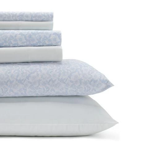 Belle Blue Cotton 6PC Sheet Set