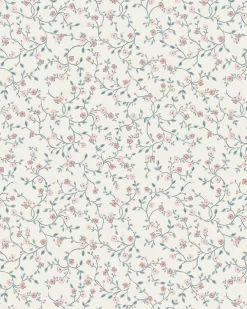 Blencow Sprig Dark Duck Egg Blue Wallpaper Sample