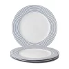 Blueprint Candy Stripe Set Of 4 Dinner Plates
