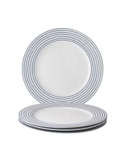 Blueprint Candy Stripe Set Of 4 Dinner Plates