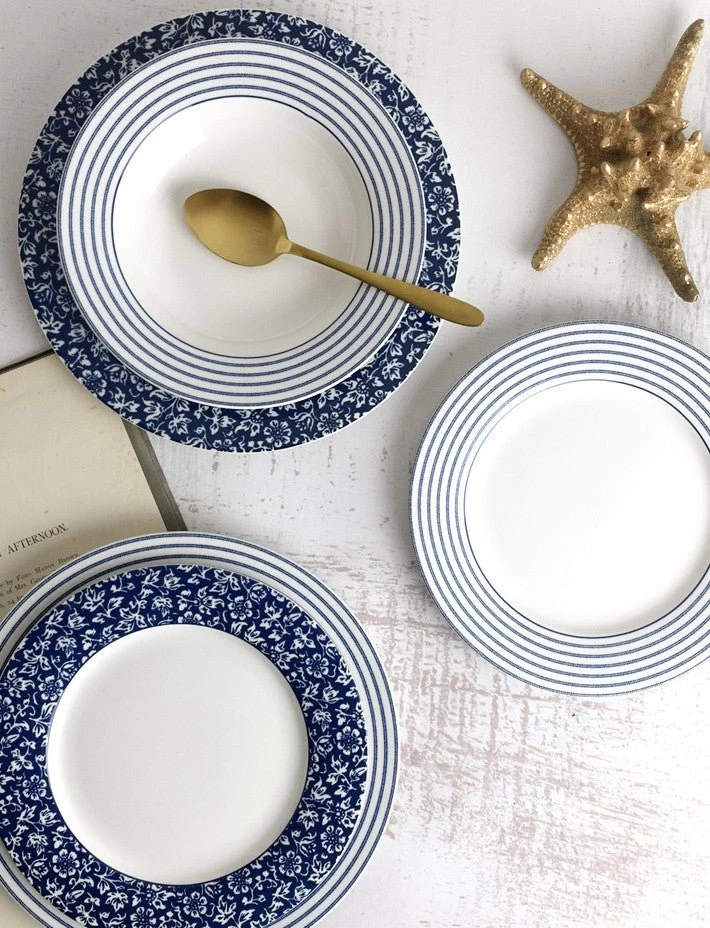 Blueprint Candy Stripe Set Of 4 Luncheon Plates - Image 3