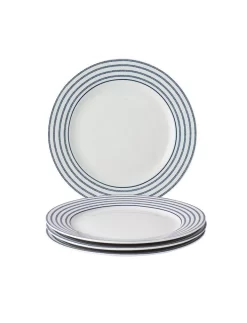 Blueprint Candy Stripe Set Of 4 Luncheon Plates