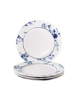 Blueprint China Rose Set Of 4 Luncheon Plates