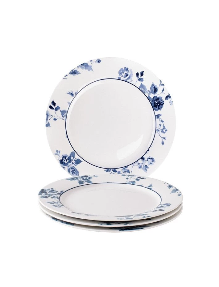 Blueprint China Rose Set Of 4 Luncheon Plates