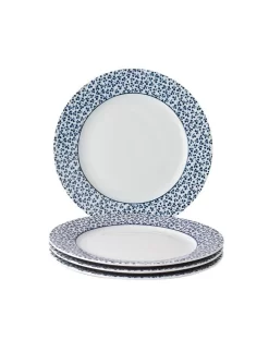 Blueprint Floris Set Of 4 Luncheon Plates
