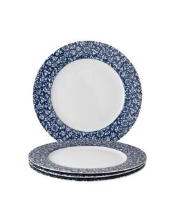 Blueprint Sweet Allysum Set Of 4 Dinner Plates