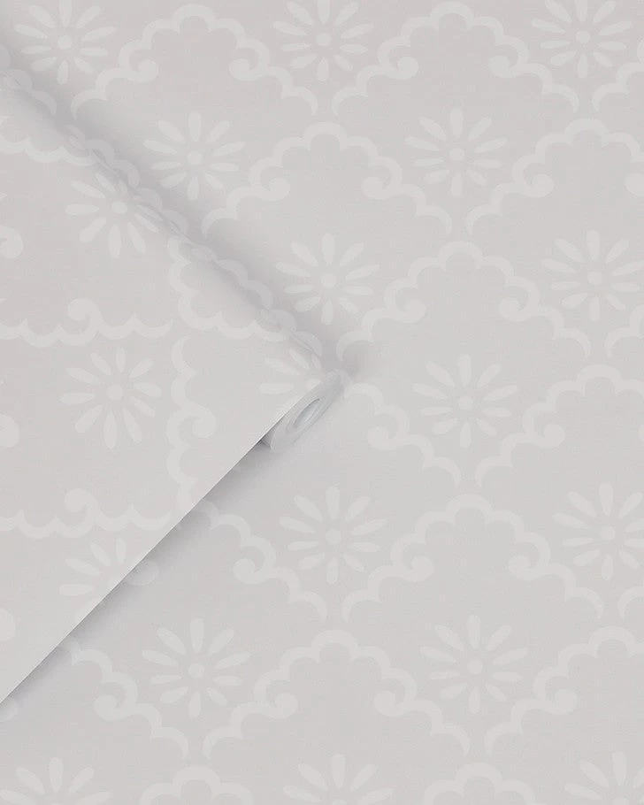 Coralie Sugared Grey Wallpaper Sample - Image 3