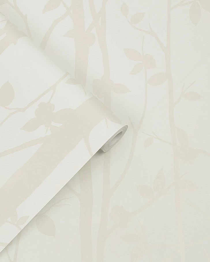 Cottonwood Pearlescent White Wallpaper - Image 2