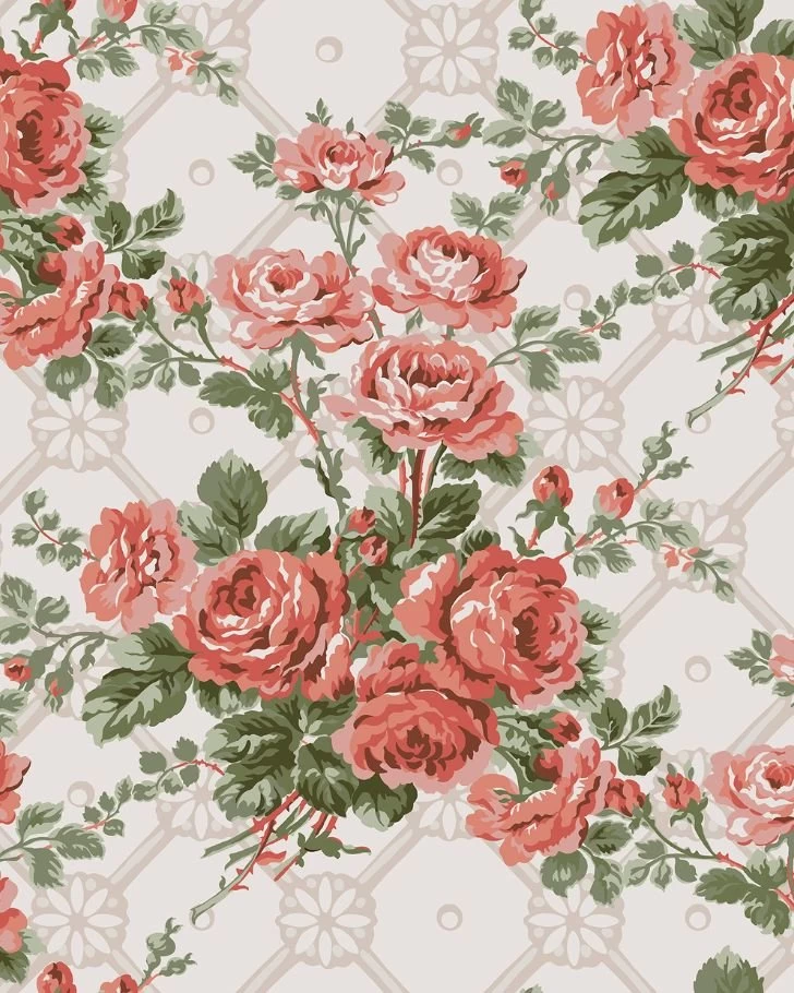 Country Roses Old Rose Pink Wallpaper