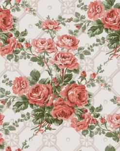 Country Roses Old Rose Pink Wallpaper Sample
