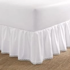Crochet Ruffle White Bedskirt