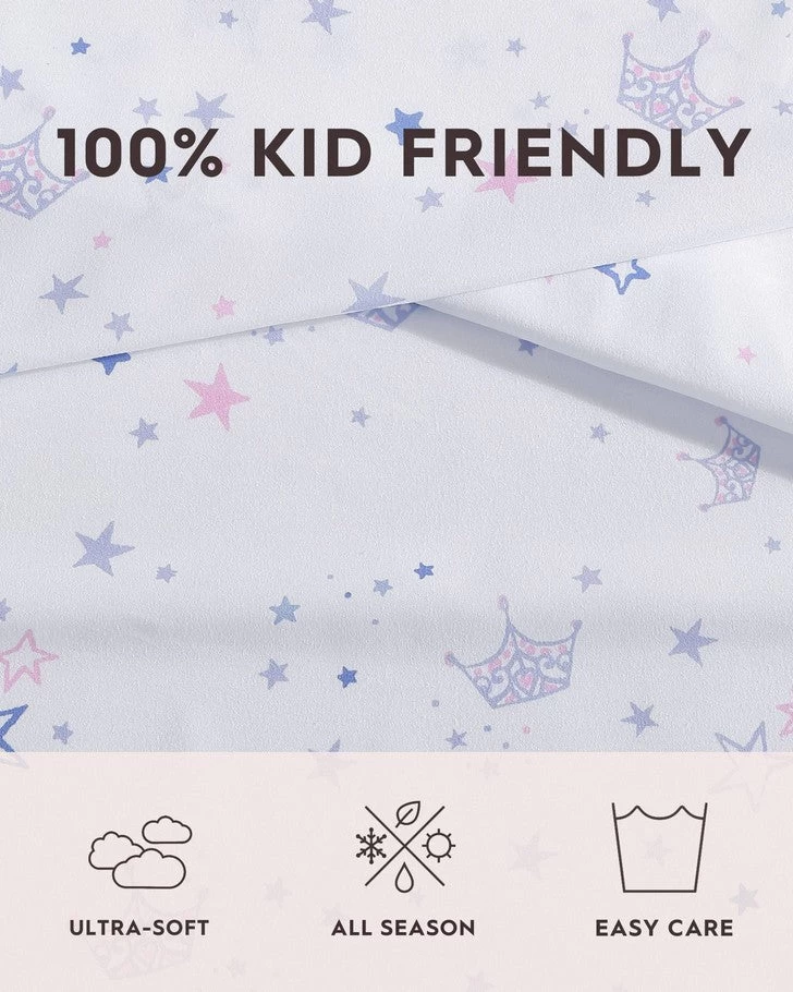 Dancing Stars Purple Microfiber Sheet Set - Image 6