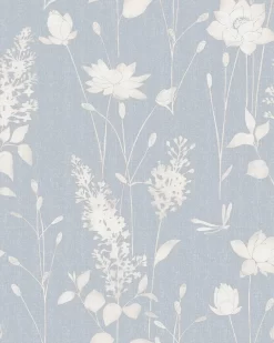 Dragonfly Garden Chalk Blue Wallpaper Sample