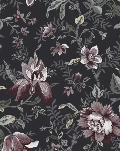 Edita’s Garden Charcoal Grey Wallpaper