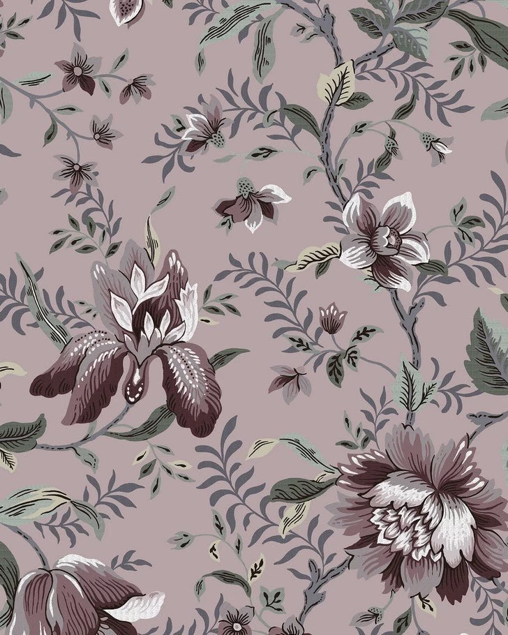Edita’s Garden Pale Blackberry Wallpaper Sample