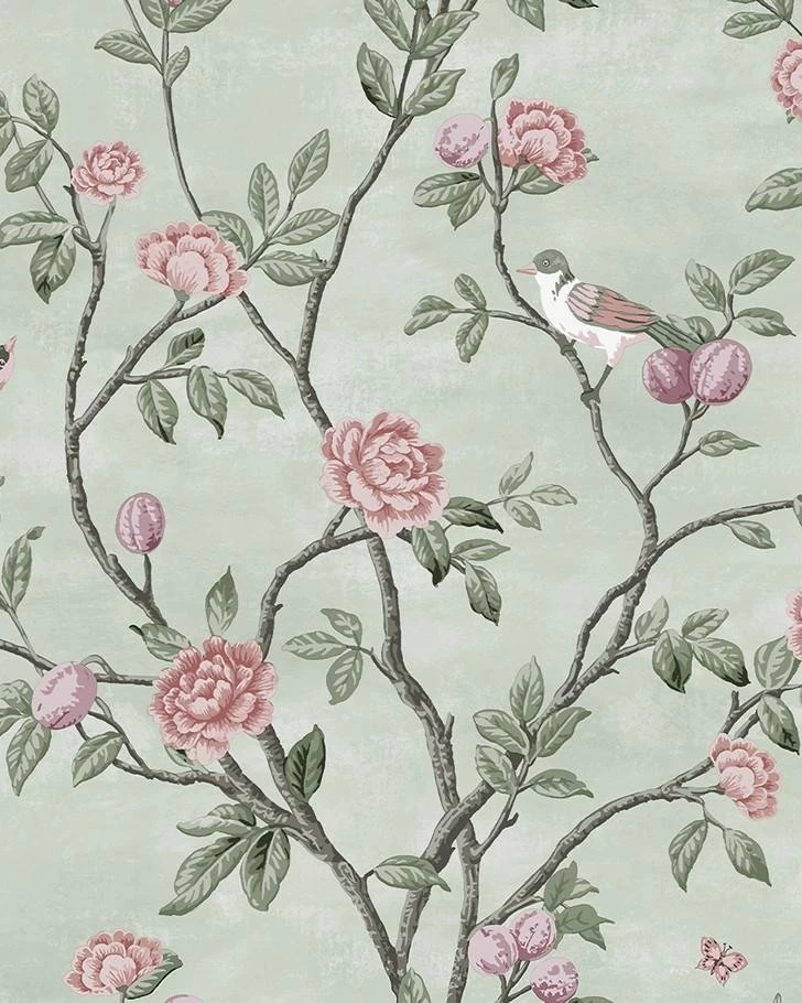 Eglantine Eau De Nil Wallpaper