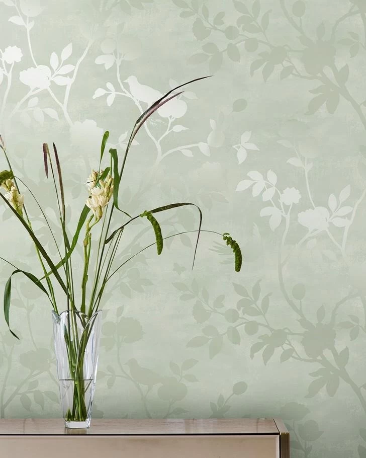 Eglantine Silhouette Eau De Nil Wallpaper - Image 2