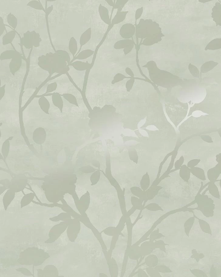 Eglantine Silhouette Eau De Nil Wallpaper