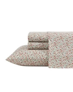 Emogene Orange Cotton Percale Sheet Set