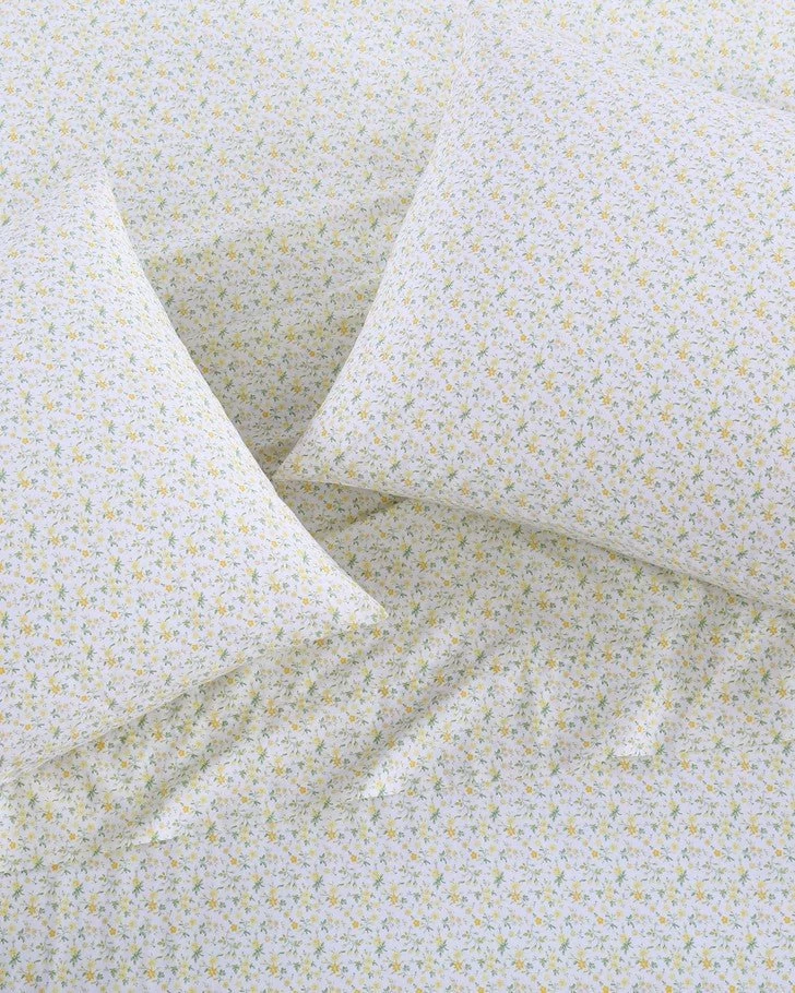 Evie Yellow Cotton Percale Standard Pillowcase Pair - Image 3