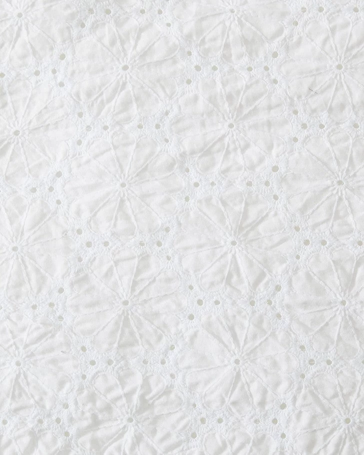 Eyelet Ruffle Microfiber White Comforter Set - Image 5