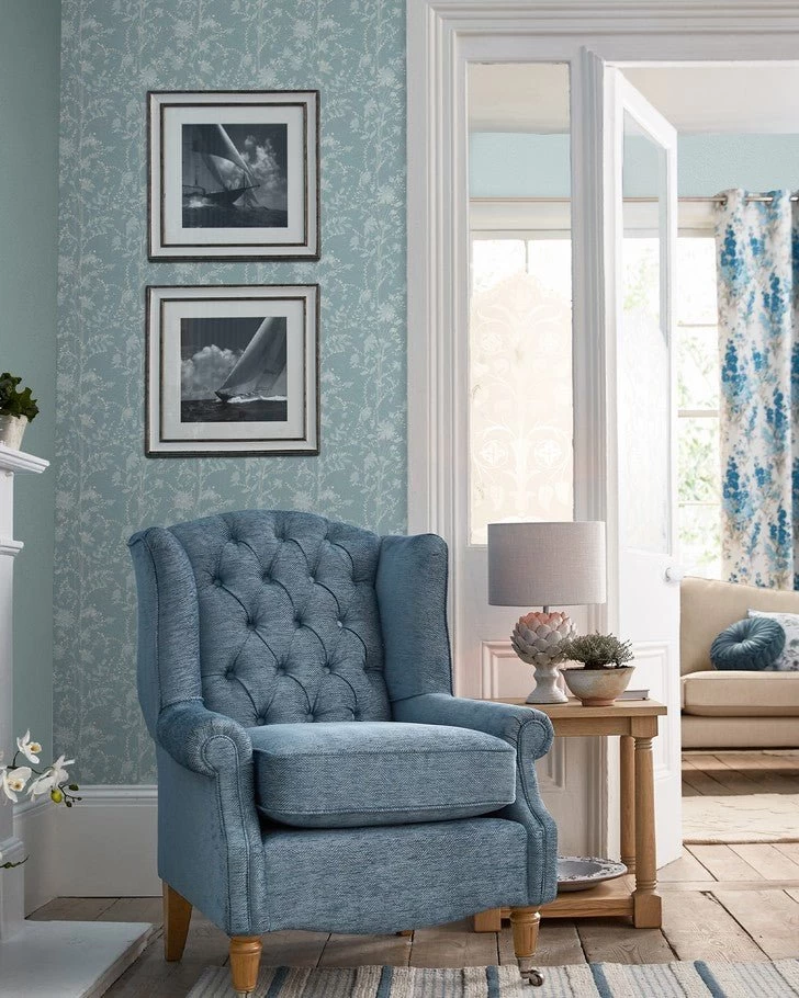 Fennelton Pale Newport Blue Wallpaper - Image 4