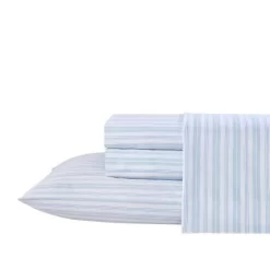 Fern Blue And White Stripe Sheet Set